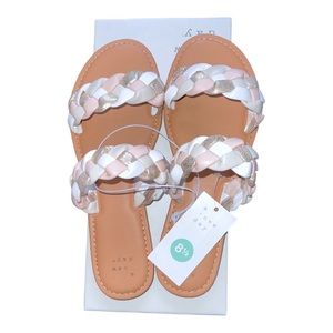 Lucy Braided Slide Sandals Multicolored Neutrals size 8.5 & 9 NWT